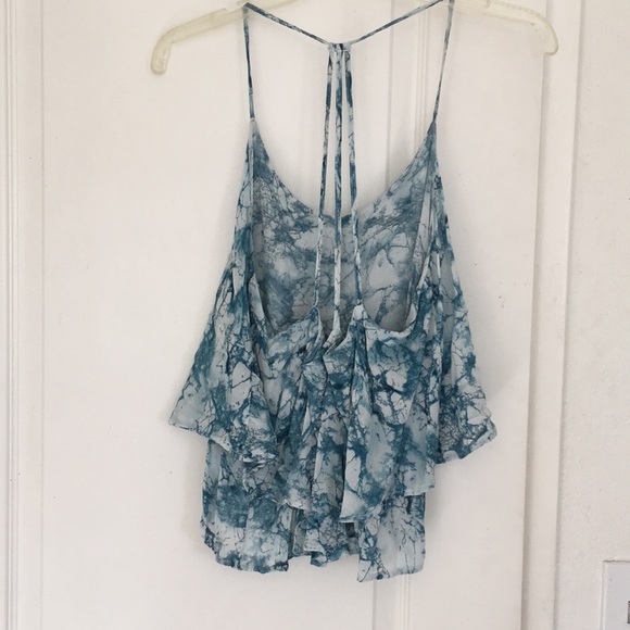 Tiered marble blue tank with low back - Picture 2 of 2